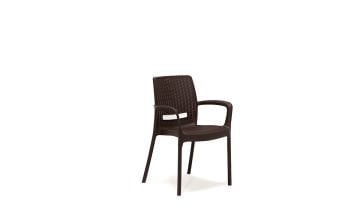 Viva Rattan Kollu Bahçe Masa Takımı - Kahve