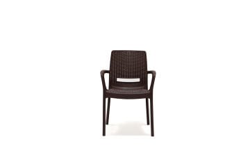 Viva Rattan Kollu Bahçe Masa Takımı - Kahve