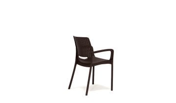 Viva Rattan Kollu Bahçe Masa Takımı - Kahve