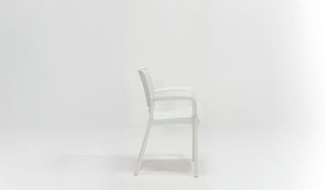 Rattan 80x80 Camsız Kollu Masa Takımı - Beyaz