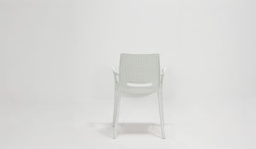 Rattan 80x80 Camsız Kollu Masa Takımı - Beyaz