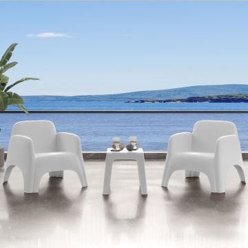 Şile 1+1+S Bahçe Oturma Grubu Beyaz