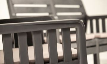 Lara 2 1 1 S Bahçe Takımı Balkon - Bahçe - Teras Mobilyası / Antrasit