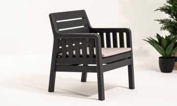 Lara 2 1 1 S Bahçe Takımı Balkon - Bahçe - Teras Mobilyası / Antrasit