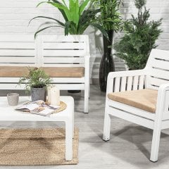 Lara 3+1+1+S Bahçe Oturma Grubu - Beyaz