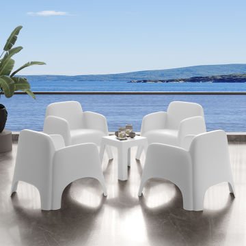 Şile 1+1+1+1+S Bahçe Oturma Grubu Cappucino Beyaz