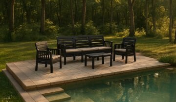 Lara 3+1+1+S Bahçe Oturma Grubu - Antrasit