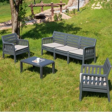 Lara 3+1+1+S Bahçe Oturma Grubu - Antrasit