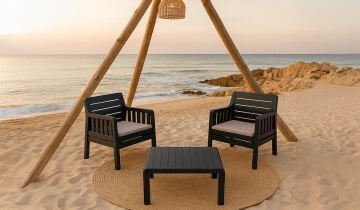 Lara 1+1+S Bahçe Oturma Grubu - Antrasit