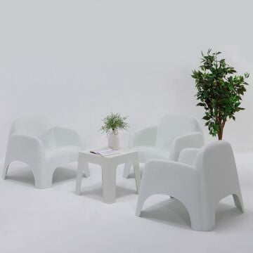 Şile 1+1+1+S Bahçe Oturma Grubu Beyaz Beyaz