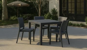 Rattan 80*80 Camsız-Antrasit-Kolsuz