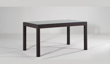 Rattan Large Lüx Camlı Kahve Masa Takımı Bahçe&balkon 1 Camlı Masa + 6 Sandalye
