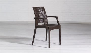 Rattan Large Lüx Camlı Kahve Masa Takımı Bahçe&balkon 1 Camlı Masa + 6 Sandalye