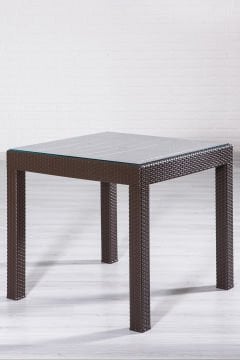 Rattan Small Camlı Kahve Masa Takımı Bahçe&balkon 1 Camlı Masa + 4 Sandalye
