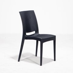 Rattan 6 Kişilik Camlı Masa Seti - Antrasit