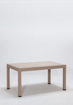 Rattan Lüx Dikdörtgen Cappucino Masa Takımı Bahçe&Balkon
