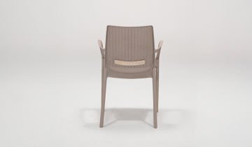 Viva Rattan Sandalye Lüx Cappucino (Kollu-4 Adet)