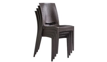 Rattan Sandalye Kahve (6 Adet)