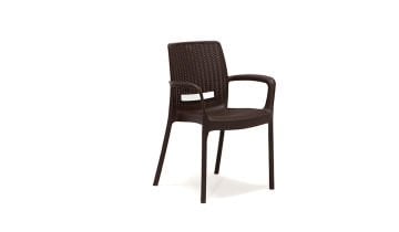 Viva Rattan Sandalye Lüx Kahve (Kollu-6 Adet)