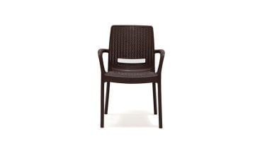 Viva Rattan Sandalye Lüx Kahve (Kollu-2 Adet)