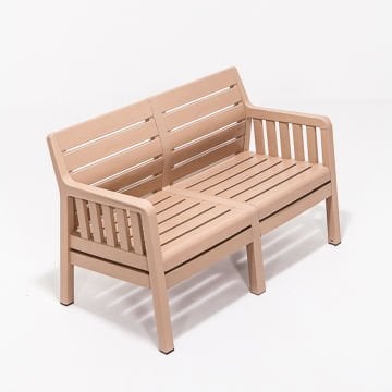 Lara 2'li Koltuk Mindersiz Balkon&teras Bahçe Koltuk / Cappucino