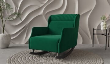 Nepal Sallanır Berjer Tv Koltuğu Dinlenme Koltuğu -Yeşil