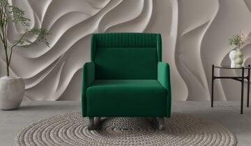 Nepal Sallanır Berjer Tv Koltuğu Dinlenme Koltuğu -Yeşil