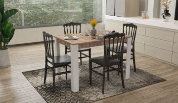 Grande Masa Napolyon Siyah Sandalye (4 Adet)