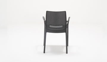 Rattan Sandalye Lüx Antrasit (Kollu-2 Adet)