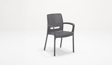 Viva Rattan Sandalye Lüx Antrasit (Kollu-4 Adet)