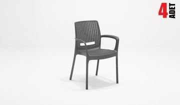 Viva Rattan Sandalye Lüx Antrasit (Kollu-4 Adet)