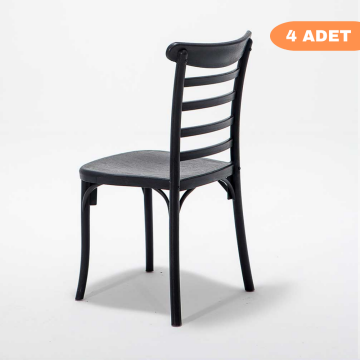 4 Adet Efes Siyah Sandalye / Balkon-bahçe-mutfak