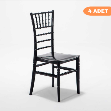 4 Adet Soho Siyah Sandalye / Balkon-bahçe-mutfak