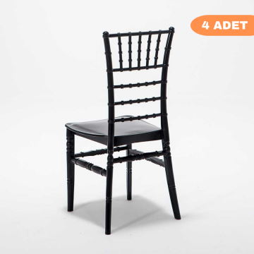 4 Adet Soho Siyah Sandalye / Balkon-bahçe-mutfak