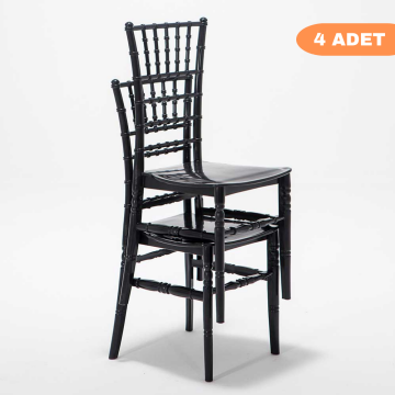 4 Adet Soho Siyah Sandalye / Balkon-bahçe-mutfak