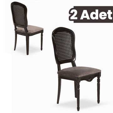 Urla 2 Adet Yemek-Mutfak-Salon Sandalyesi / Siyah
