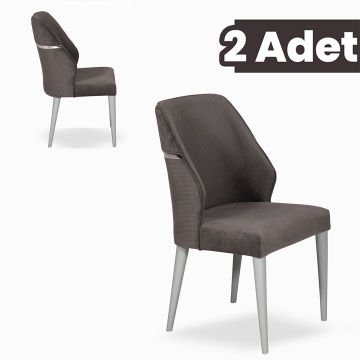 Veyron 2 Adet Yemek-Mutfak-Salon Sandalyesi / Gri