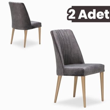 Blueline 2 Adet Yemek-Mutfak-Salon Sandalyesi / Antrasit