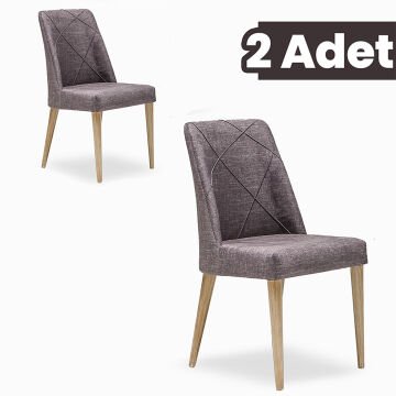 Alize 2 Adet Yemek-Mutfak-Salon Sandalyesi / Gri