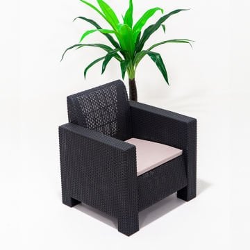 Aksu Tekli 1 Kişilik Koltuk Balkon&teras Bahçe Koltuk / Antrasit