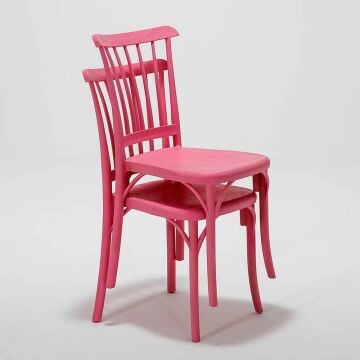 2 Adet Violet Pembe Sandalye / Balkon-bahçe-mutfak