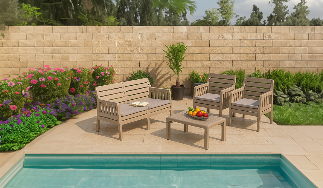 Lara 2+1+1+S Bahçe Oturma Grubu - Cappucino