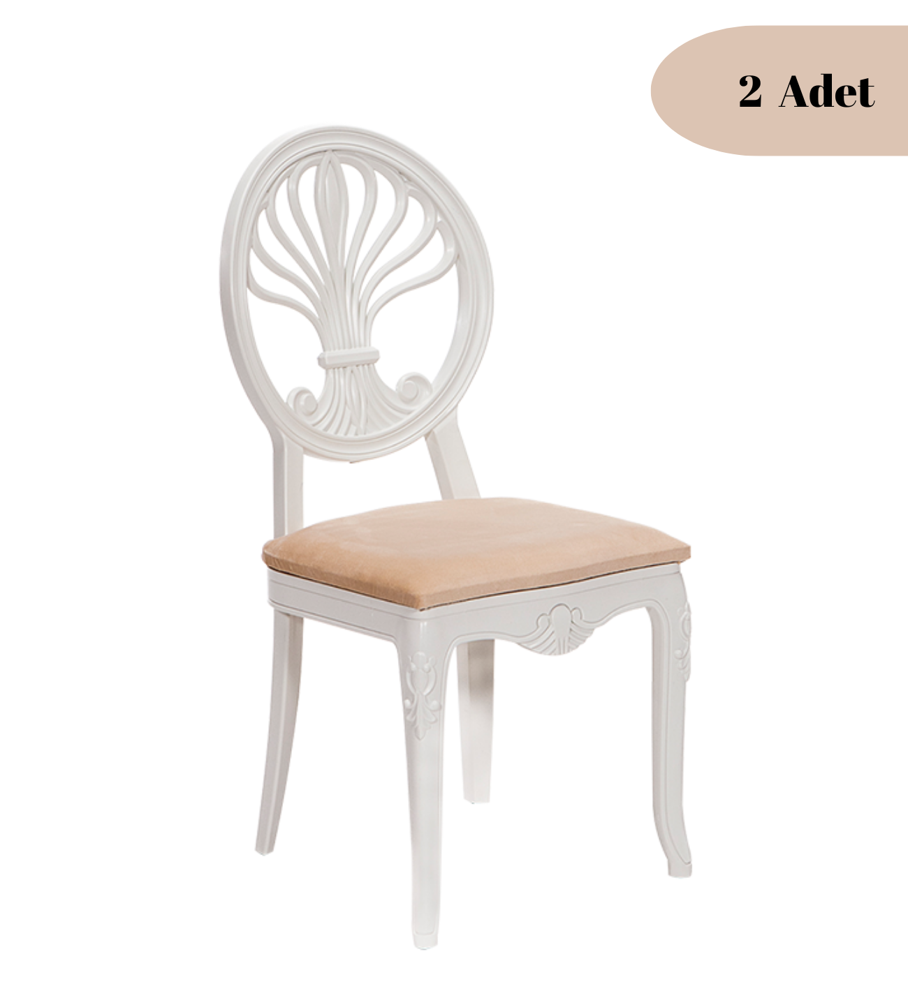 2 Adet Rodos Sandalye - Beyaz