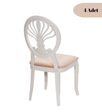 4 Adet Rodos Sandalye - Beyaz