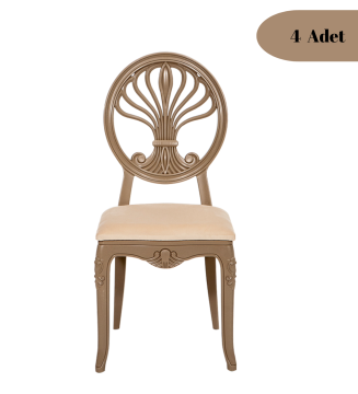 4 Adet Rodos Sandalye - Cappucino