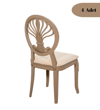4 Adet Rodos Sandalye - Cappucino
