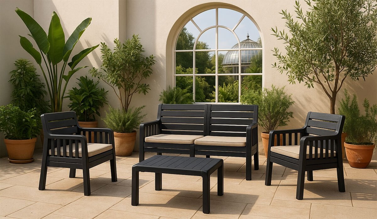 Lara 2 1 1 S Bahçe Takımı Balkon - Bahçe - Teras Mobilyası / Antrasit