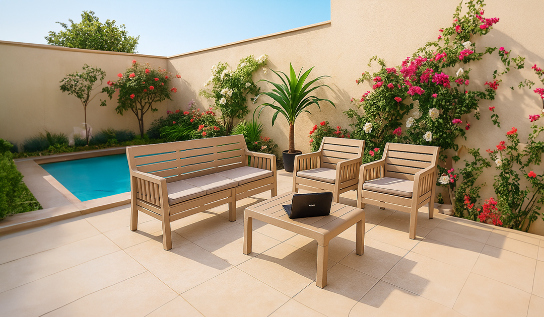 Lara Minderli 3+1+1+S Bahçe Oturma Grubu - Cappucino