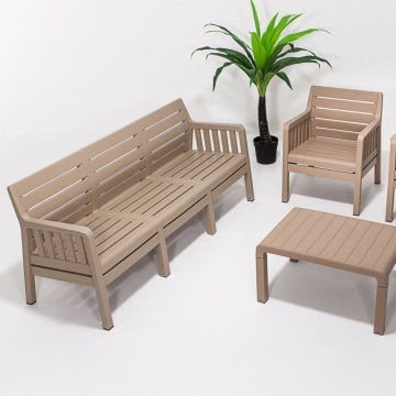 Lara Minderli 3+1+1+S Bahçe Oturma Grubu - Cappucino