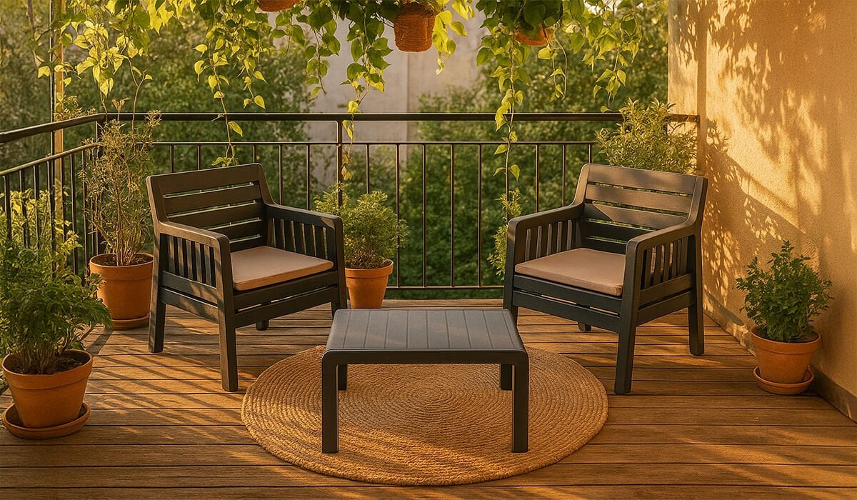 Lara 1+1+S Bahçe Oturma Grubu - Antrasit